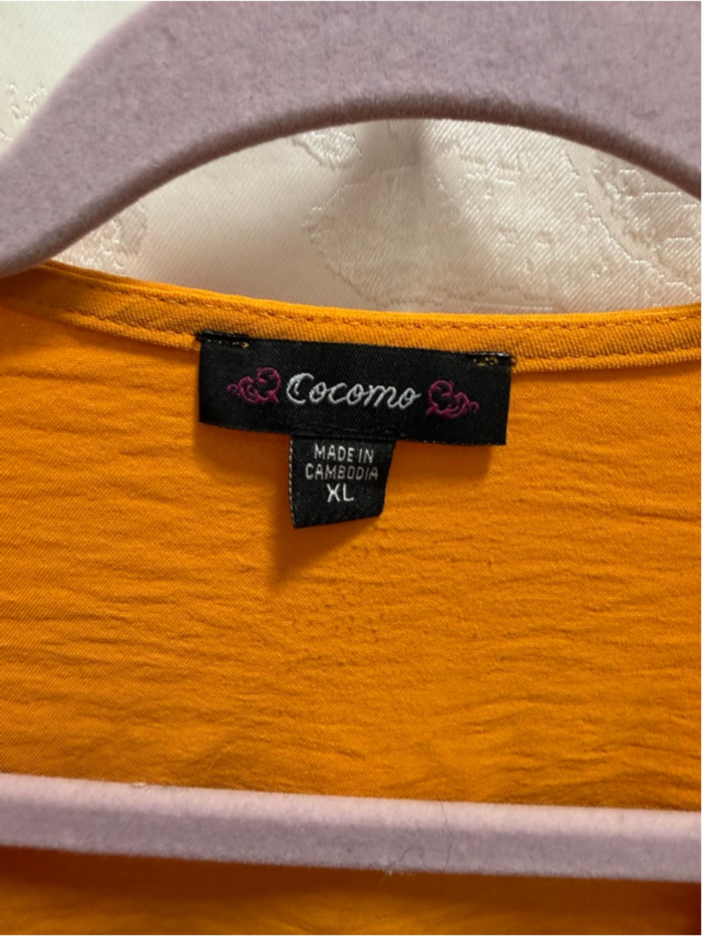 Women's Cocomo Orange Peplum Top XL - Picture 2 of 3